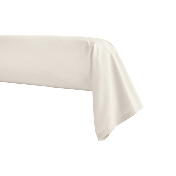 Taie de traversin unie en percale de coton, PREMIÈRE, Meringue