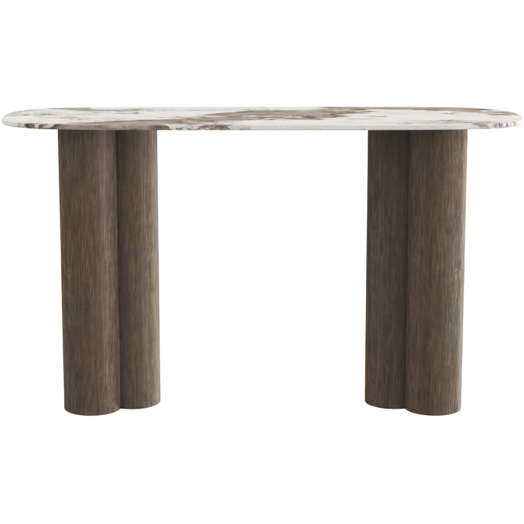 Console avec plateau en céramique "Zora" - 140 cm - Marron