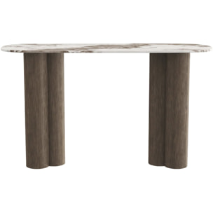 Console avec plateau en céramique "Zora" - 140 cm - Marron