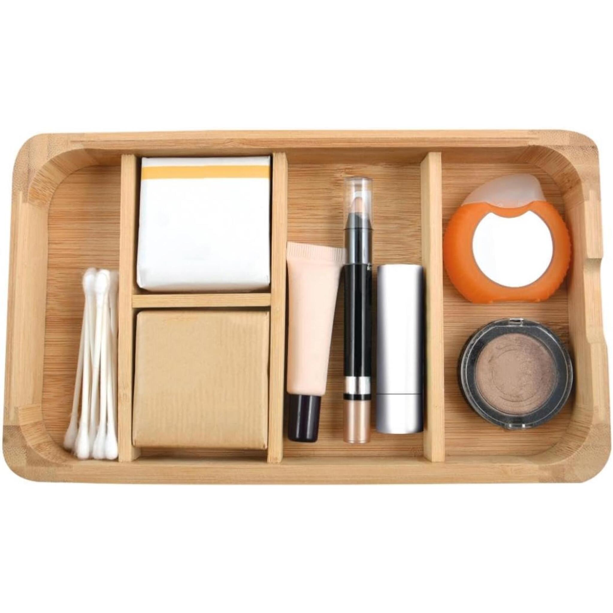 Espejo y Joyero rectangular ALAIS de Bambú en color marrón