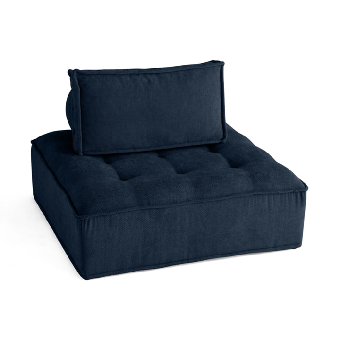Marisol - module d'assise - velours texturé - Bleu