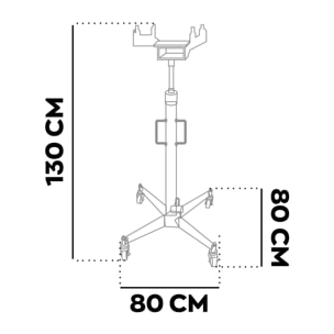 Hack - Sollevatore idraulico da Fossa max 500Kg H210 cm per Trasmissione Motore Auto con Ruote in Acciaio Rosso