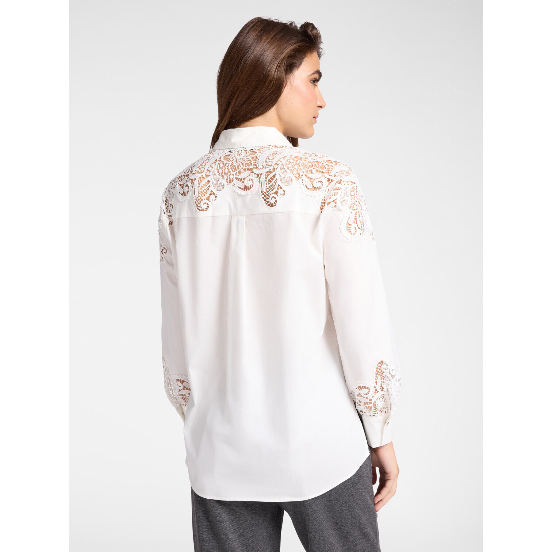 Elena Mirò - Camisa con encaje - Blanco