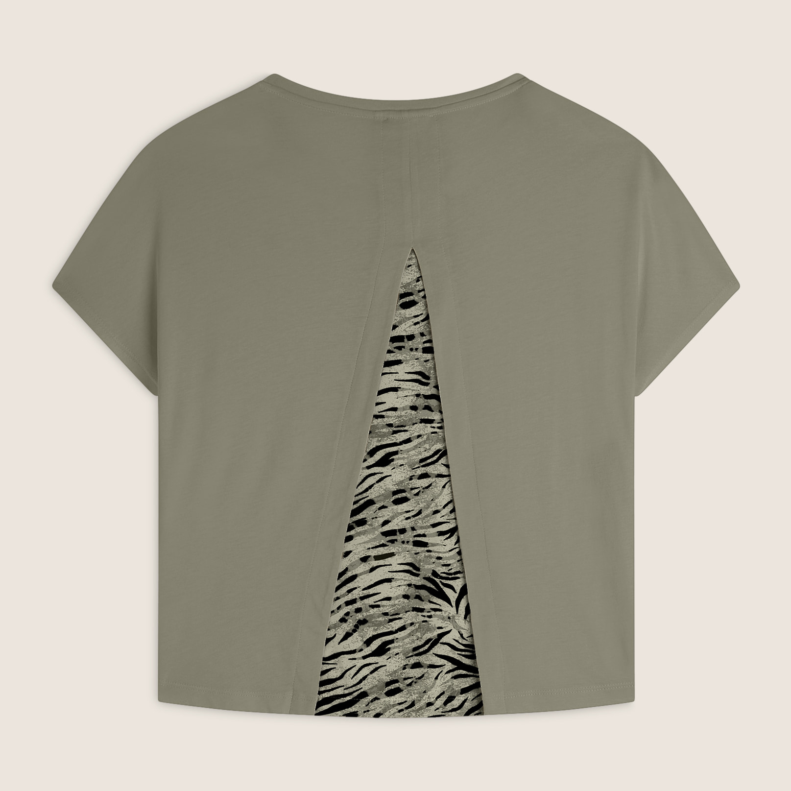 T-shirt maniche a kimono con stampa fantasia sul retro