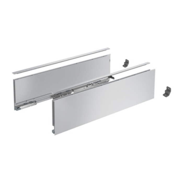 Profilé latéral de tiroir AvanTech YOU, hauteur 139 mm x NL 550 mm, Argent, gauche et droite - HETTICH - 9353350