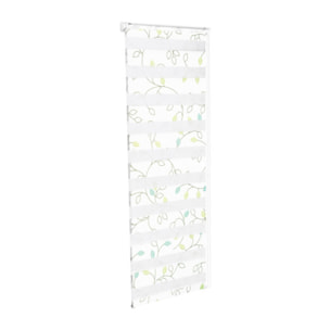 Store enrouleur Zebra 50x150cm fleurs vertes