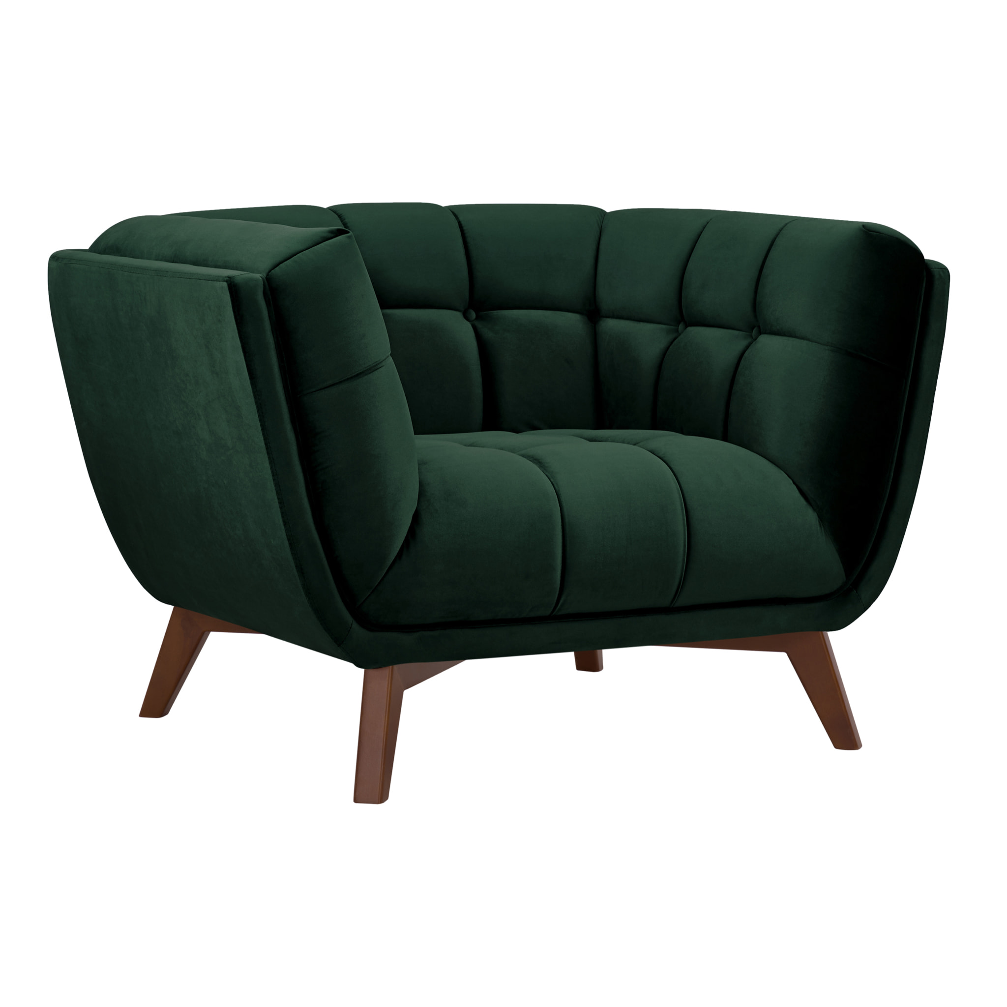 Fauteuil en velours vert foncé - Mona