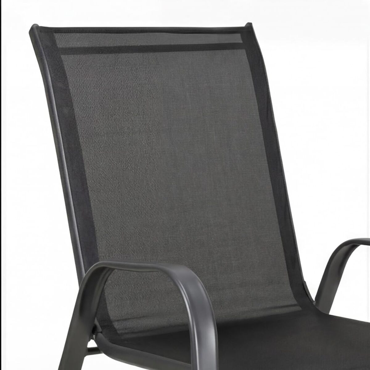 Set 4 sedie da giardino in acciaio zincato verniciato a polvere con seduta in texilene traspirante, resistenti agli agenti atmosferici, leggere e confortevoli, ideali per balcone terrazzo e outdoor, facili da pulire e durevoli