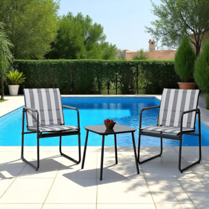 Salon De Jardin Namur 2pcs Gris