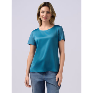 Oltre - Camiseta bimaterial - Petrol Blue