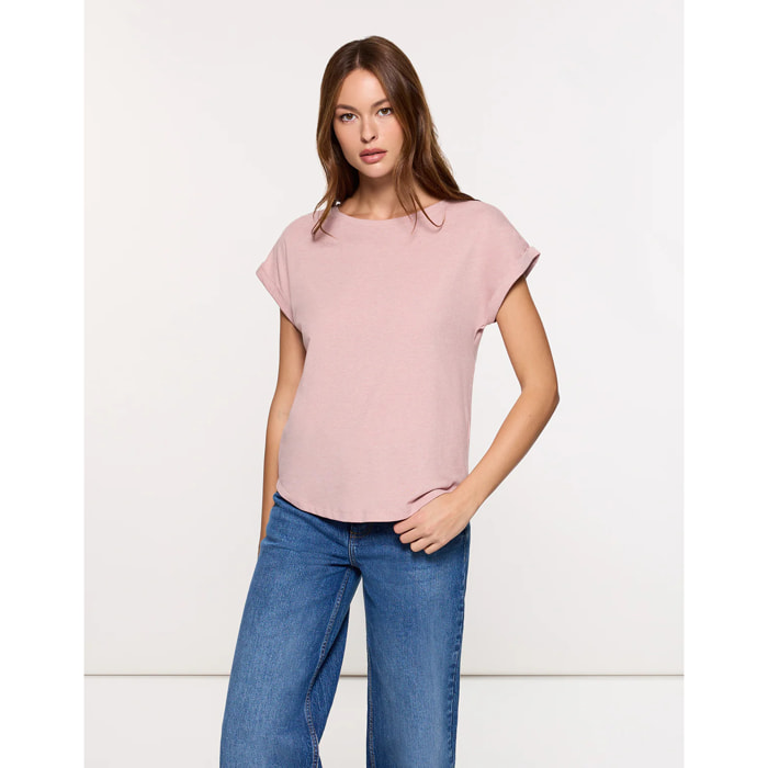 Camiseta Manga Corta Rosa - Luma