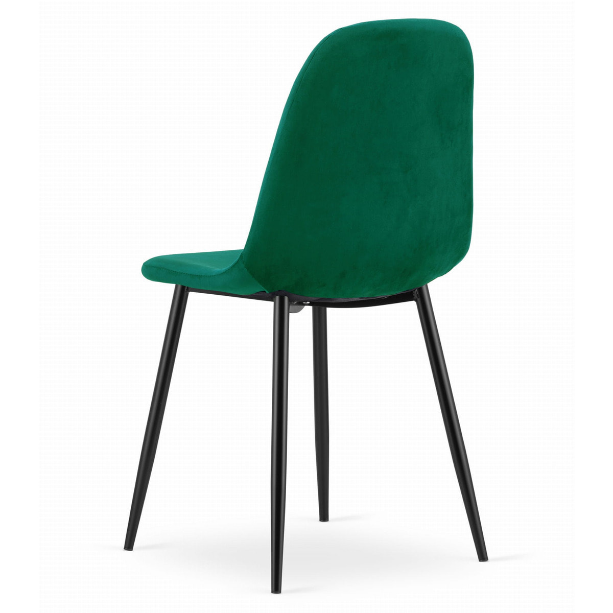 Set di 3 sedie Como in velluto verde bosco e gambe nere