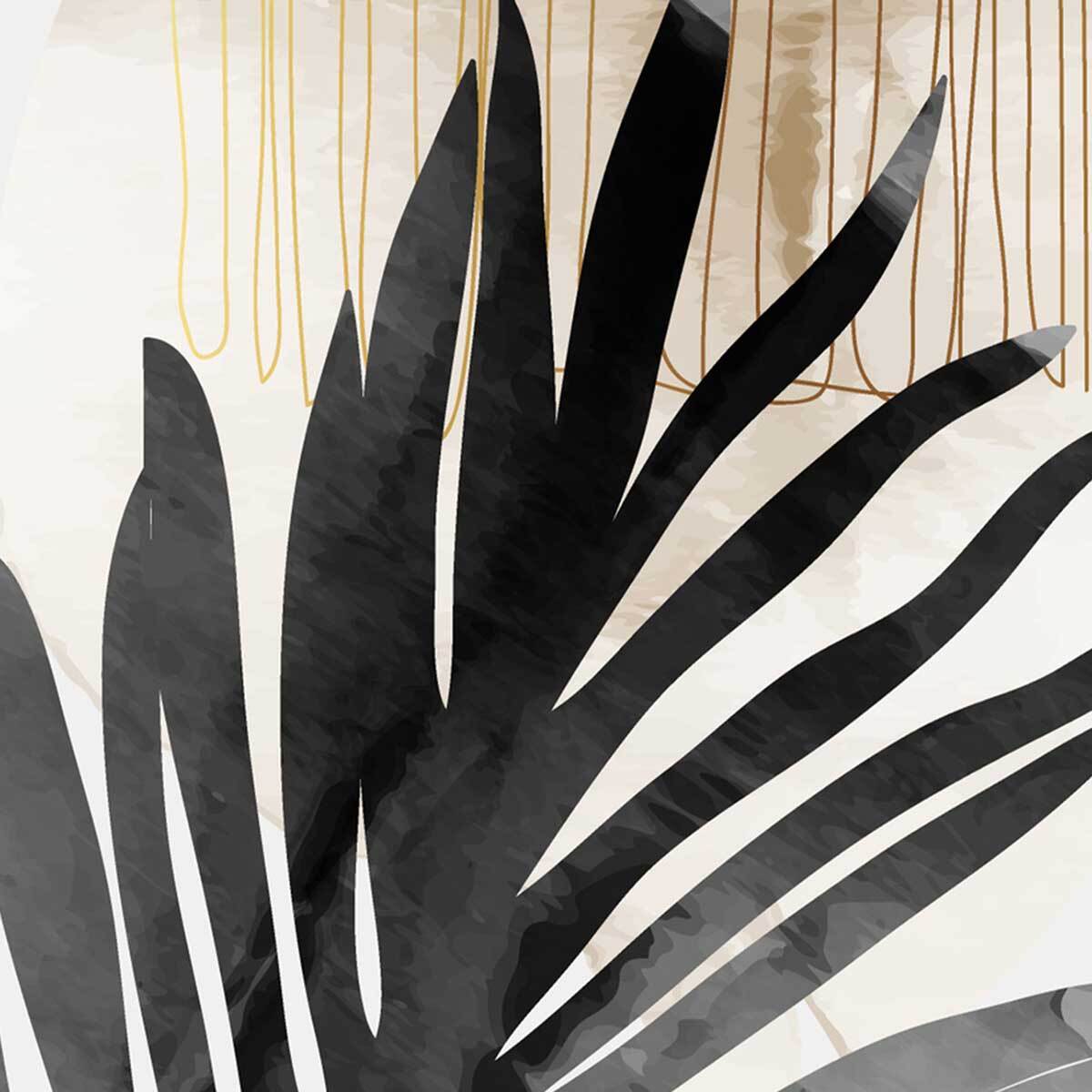 Affiche encadrée composition abstraite beige Affiche + cadre en métal - Noir