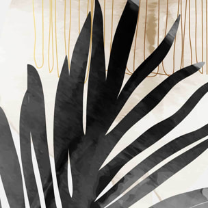 Affiche encadrée composition abstraite beige Affiche + cadre en métal - Noir