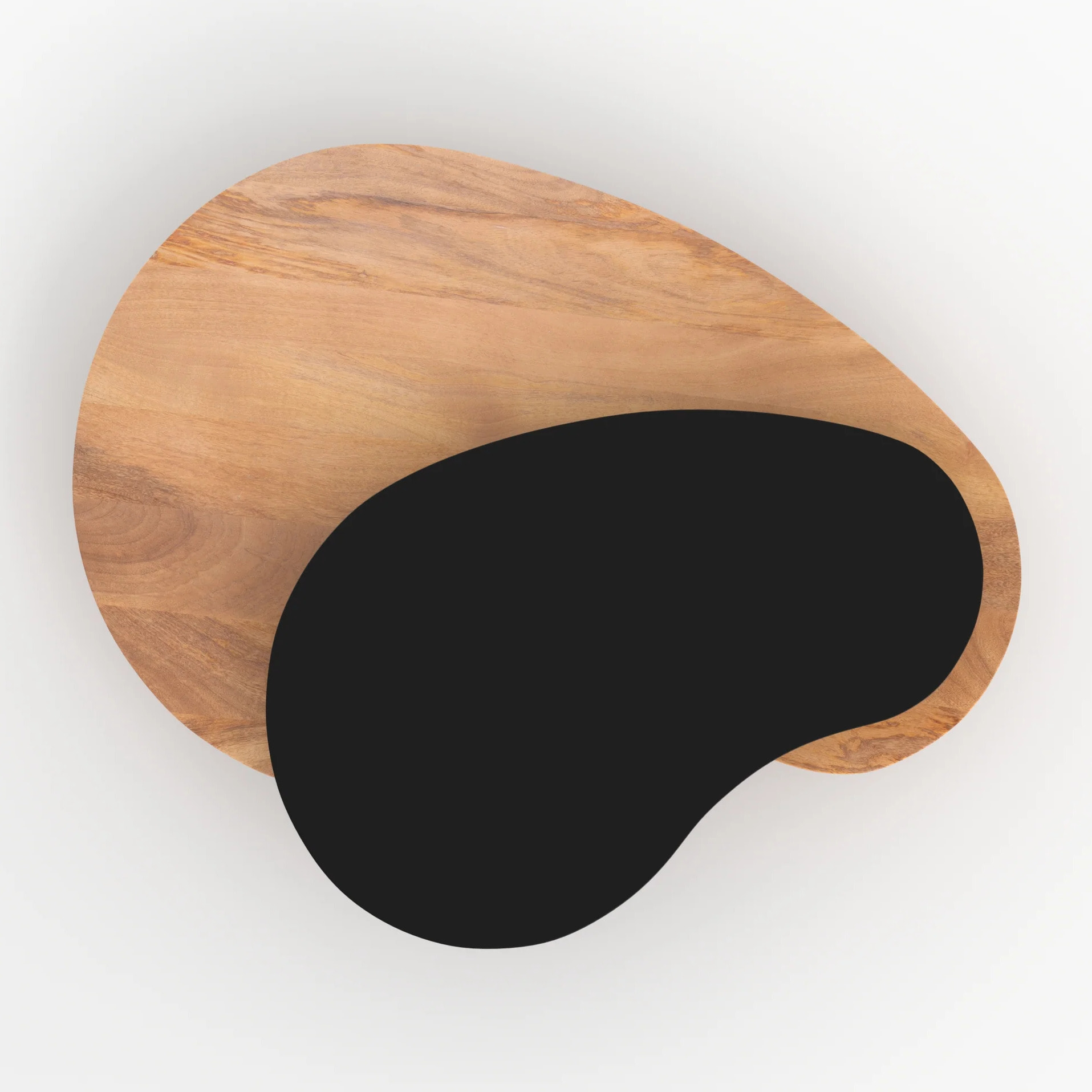 Tables gigognes en bois et metal noir (lot de 2) - Moji