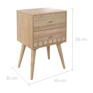 Table de chevet Tiny 2 tiroirs