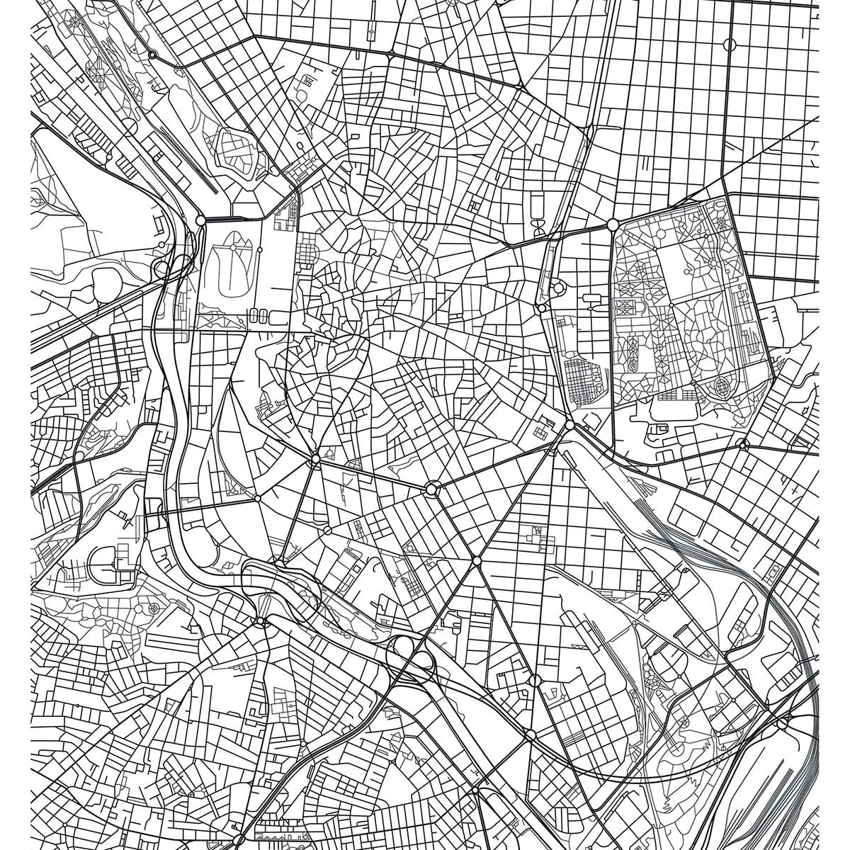 Affiche graphique madrid spain Affiche sous cadre noir