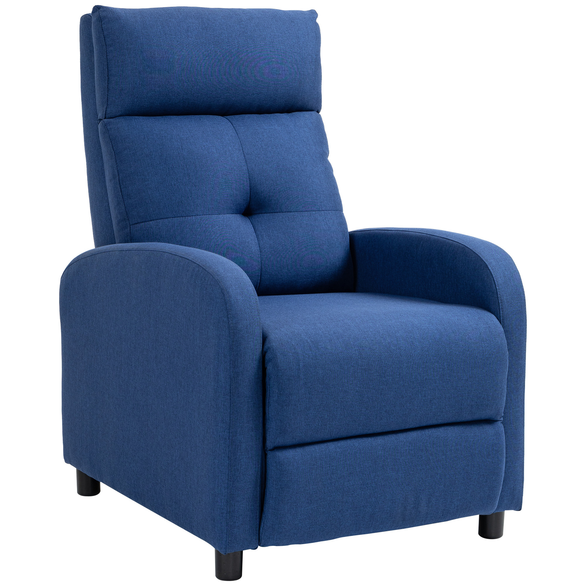 Sillón Relax Reclinable Manual Sillón Reclinable para Salón Tapizado en Tela con Reposapiés Respaldo Alto Carga 150 kg para Dormitorio Oficina Azul