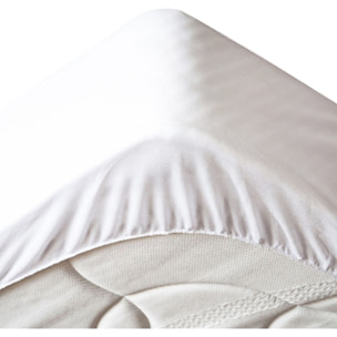 Protege Matelas 100% Polyester 205gsm Matelasse / Respirant Blanc