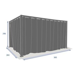 Kit de rideaux et de rails pour tonnelle "Zalya" blanc ardoise