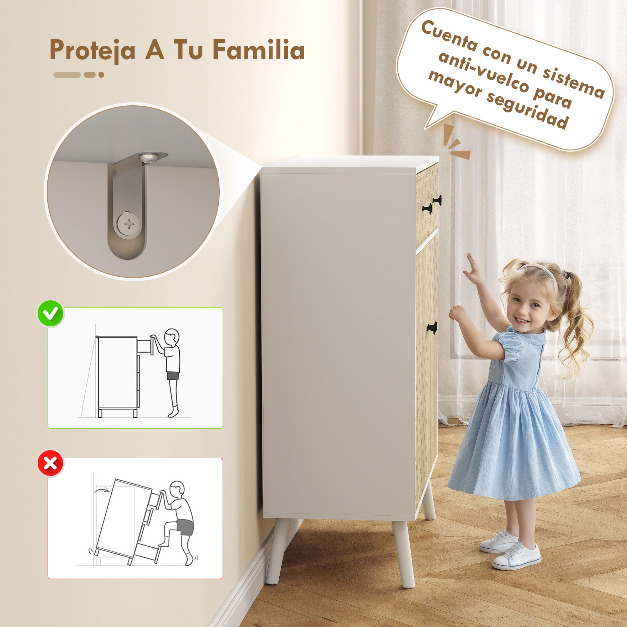 Zapatero de 2 Puertas en Espiga, Zapatero Entrada Recibidor con Estantes Ajustables, Cajón, para 12 Pares de Zapatos, 75x35x97 cm, Blanco y Natural