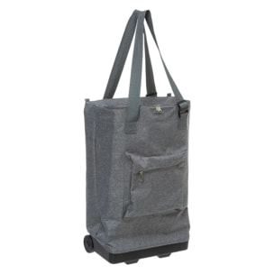 Sac de shopping avec 2 roulettes gris