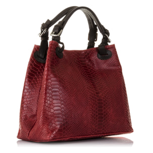 Emanuela Bolso tote Mujer.Piel auténtica Gamuza Grabado Serpiente