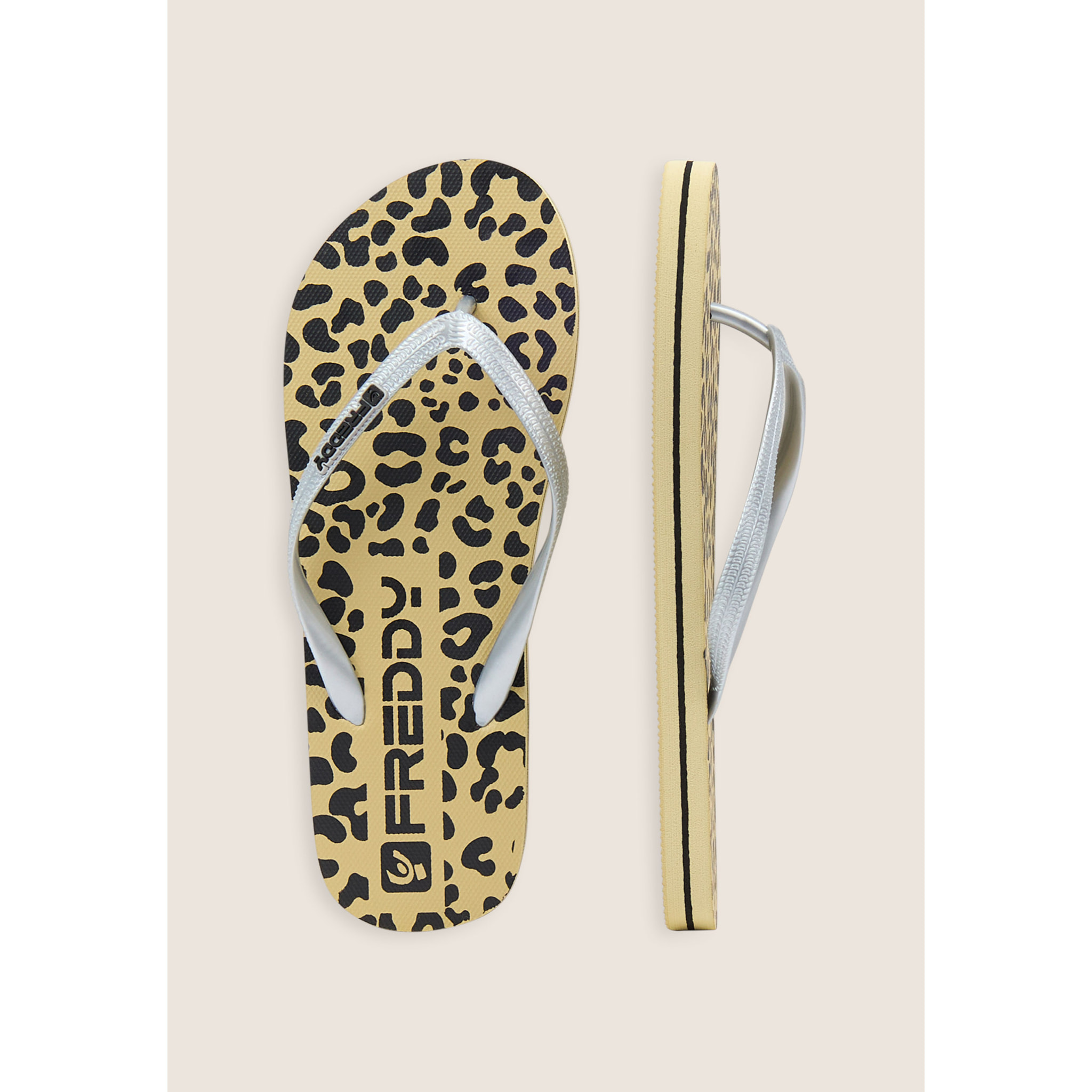 Infradito flip-flop donna con stampa leopardata e loghi