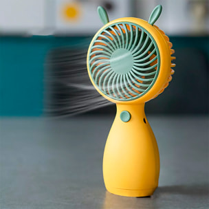 Mini ventilador de mano con orejas.