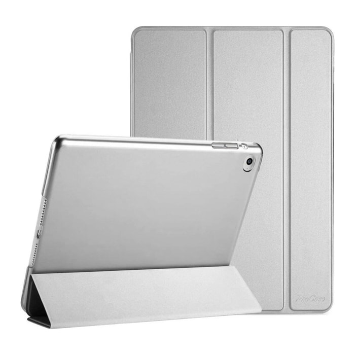 Étui Smart Cover iPad 9.7' (2017/2018) / iPad Air (2013/2014) / iPad Pro 9.7' (2016) Argent à Rabat avec Support