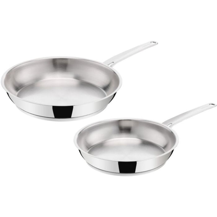 Poêle LAGOSTINA 2 poeles inox La Prima 24-28 cm
