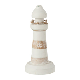J-Line décoration Phare - bois - blanc - small - 2 pièces