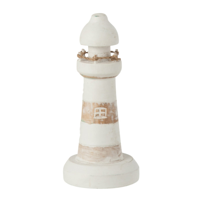 J-Line décoration Phare - bois - blanc - small - 2 pièces