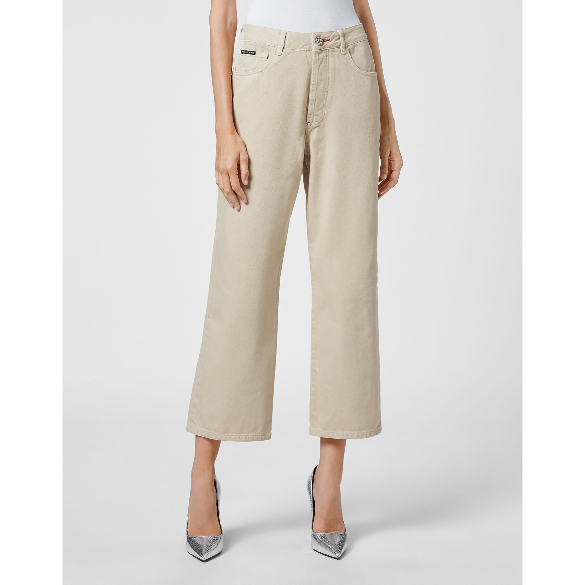 PHILIPP PLEIN Pantaloni in denim vestibilità loose ICONIC PLEIN