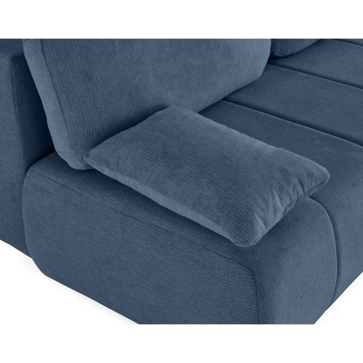 Harper - canapé 3 places convertible avec coffre en tissu texturé - Bleu