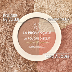 La Provençale - Routine éclat - Sérum Rose Peptide-éclat 30ml, Poudre de Soleil Eclat 3-en-1 8g & Baume à lèvres Chiqui Baume 10