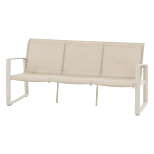 Salon de jardin "Boreane" lin & argile 5 places en aluminium texaline et polyester