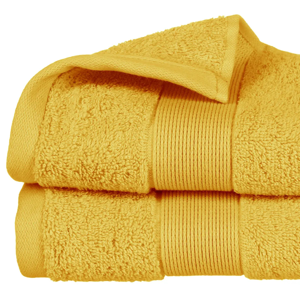 Serviette de toilette "Essentiel" - coton 450 gr/m² - jaune moutarde 50x90 cm