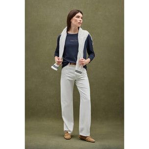 Maglietta blu marino a maniche lunghe brillantini Polo Club