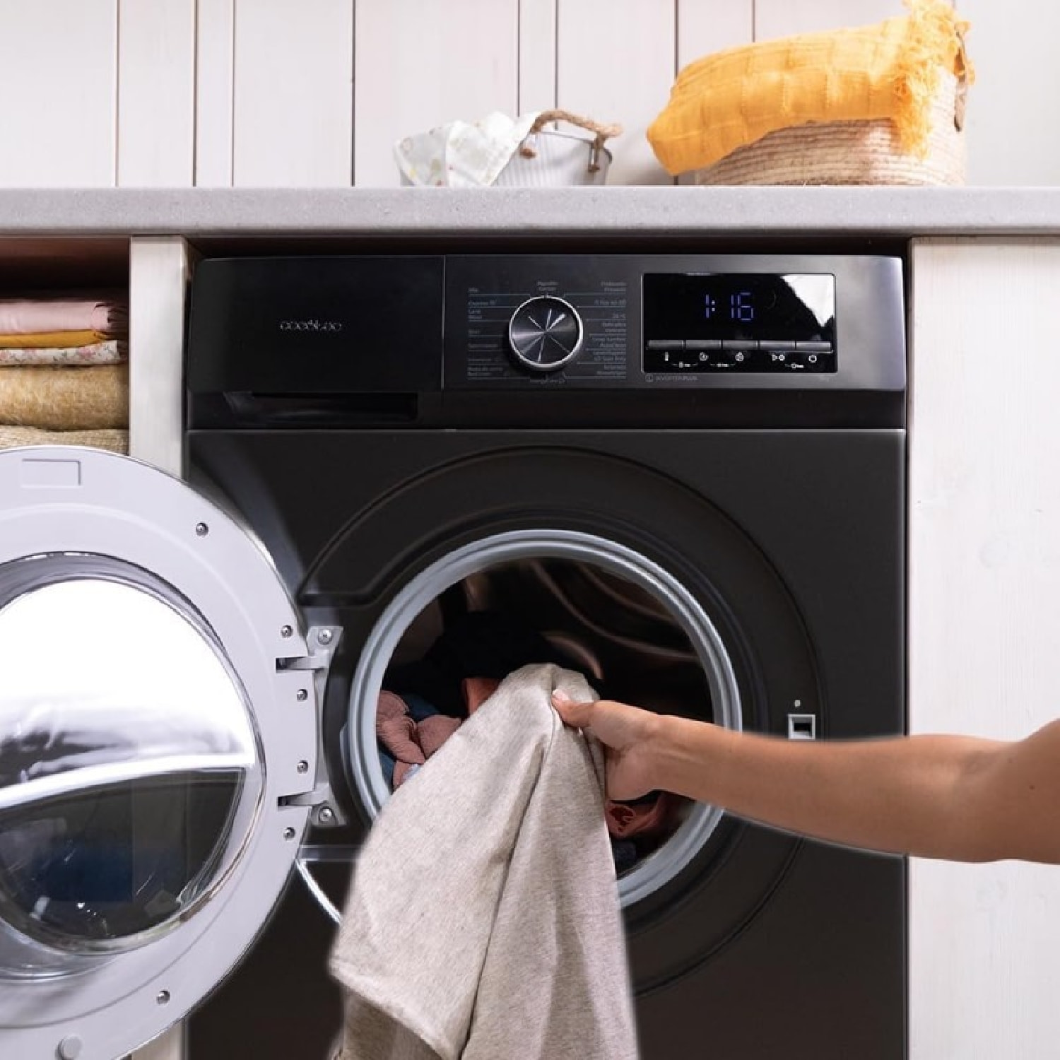 Cecotec Lave-linge Bolero DressCode 8500 Inverter Steel A