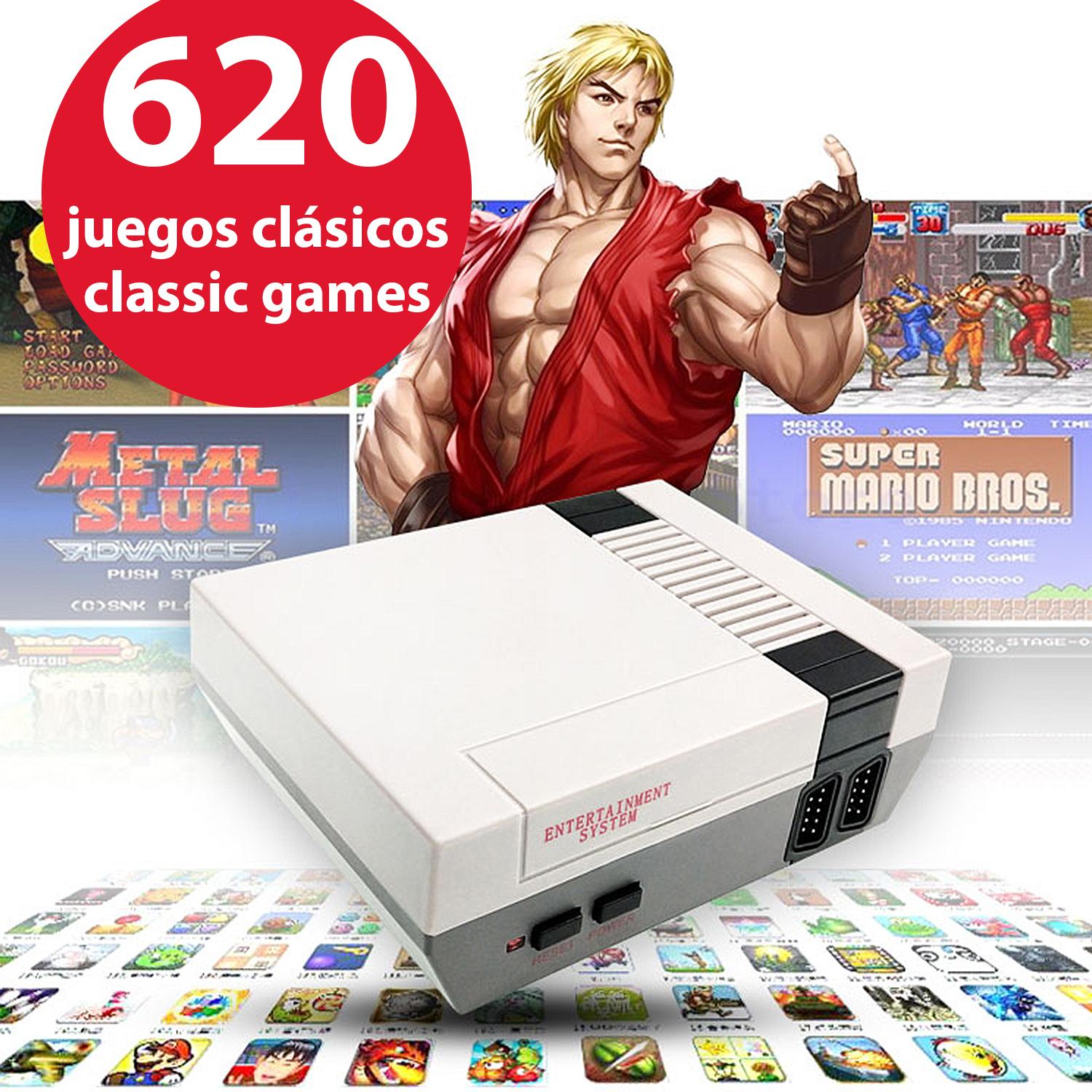 Consola de juegos de escritorio Mini Classic TV Games 620 juegos. 8 bits y doble gamepad (2 botones / 4 botones)