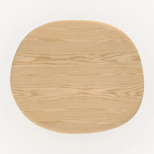 Table d'appoint en placage chène blanc, D48,5 cm - Nubia