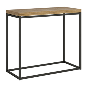 Console extensible portefeuille 90x45/90 cm Nordica Libra Chêne Nature cadre Anthracite