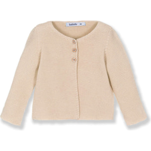 Chaqueta punto bebé algodón cuello redondo