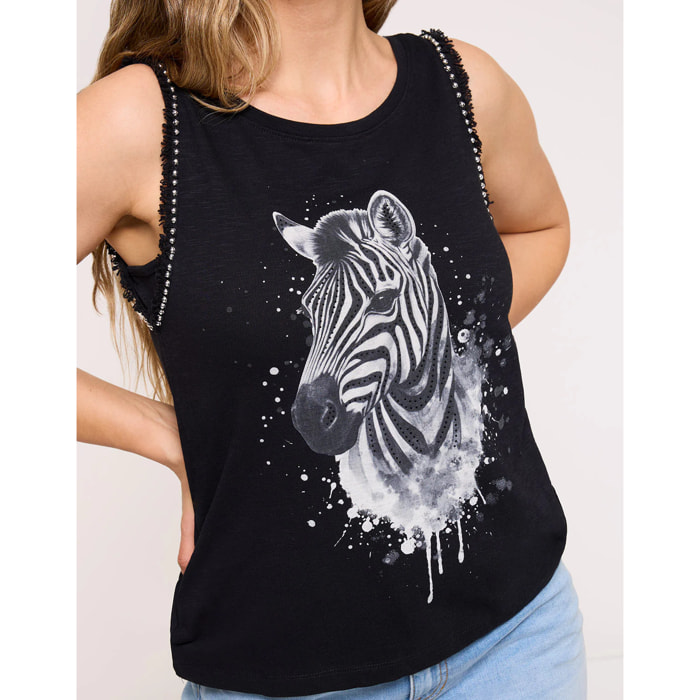 Camiseta Tirantes Negro - Zebralan