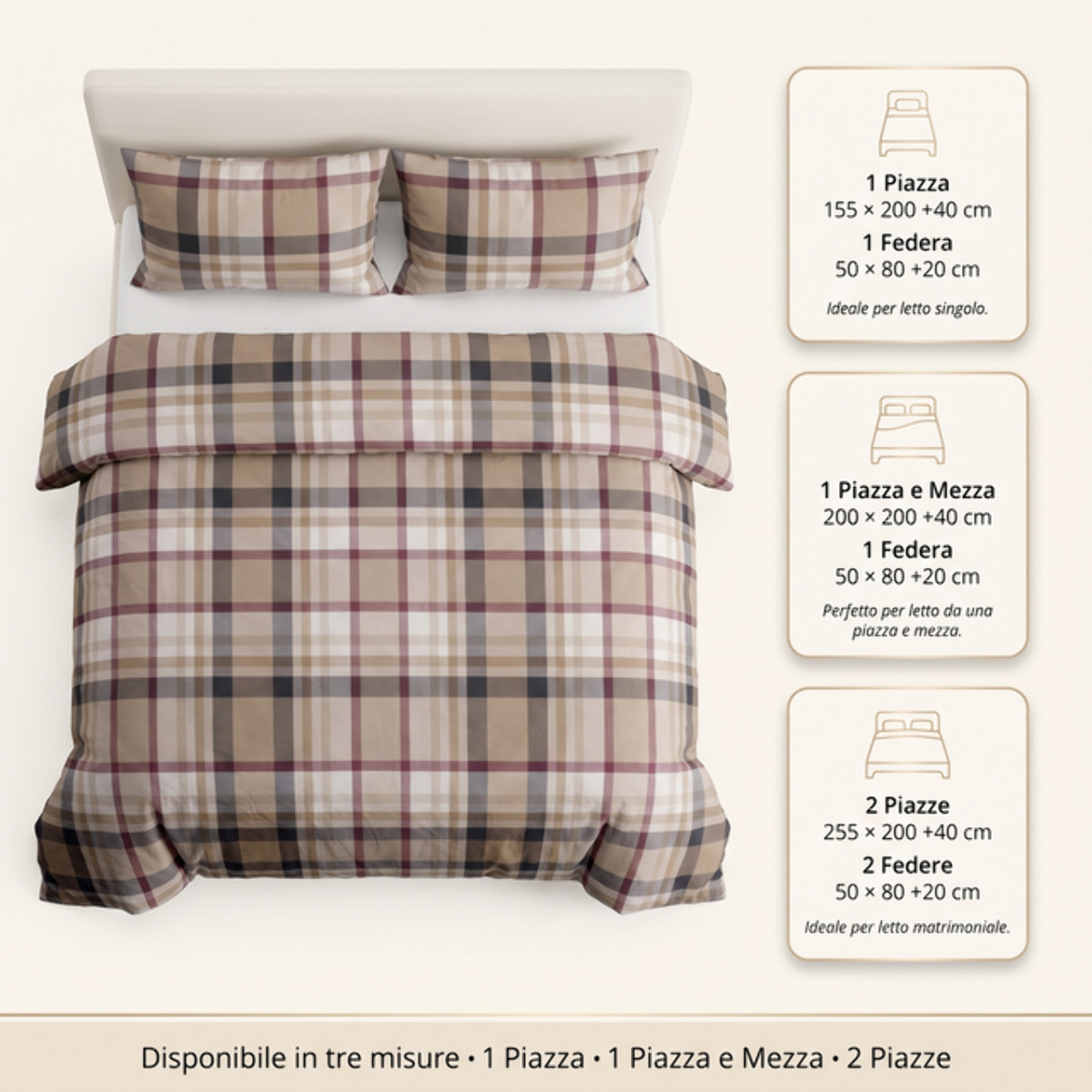 Sacco copripiumino singolo in cotone con federe coordinate, set letto morbido e traspirante, leggero e resistente per uso quotidiano, tessuto certificato sicuro sulla pelle, facile da lavare e durevole, ideale per comfort notturno