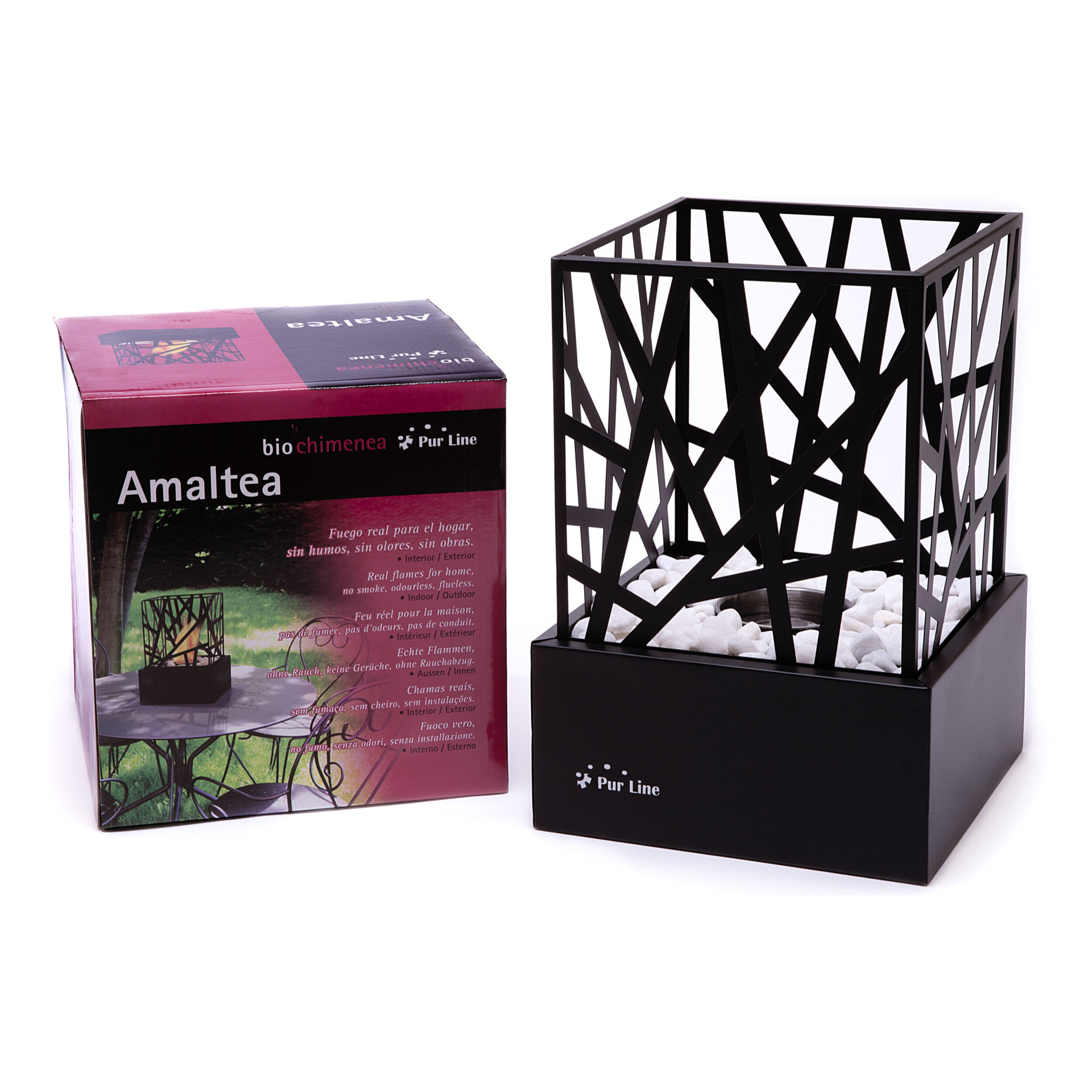Chimenea de etanol diseño de sobremesa en acero esmaltado AMALTEA B PURLINE 750 W