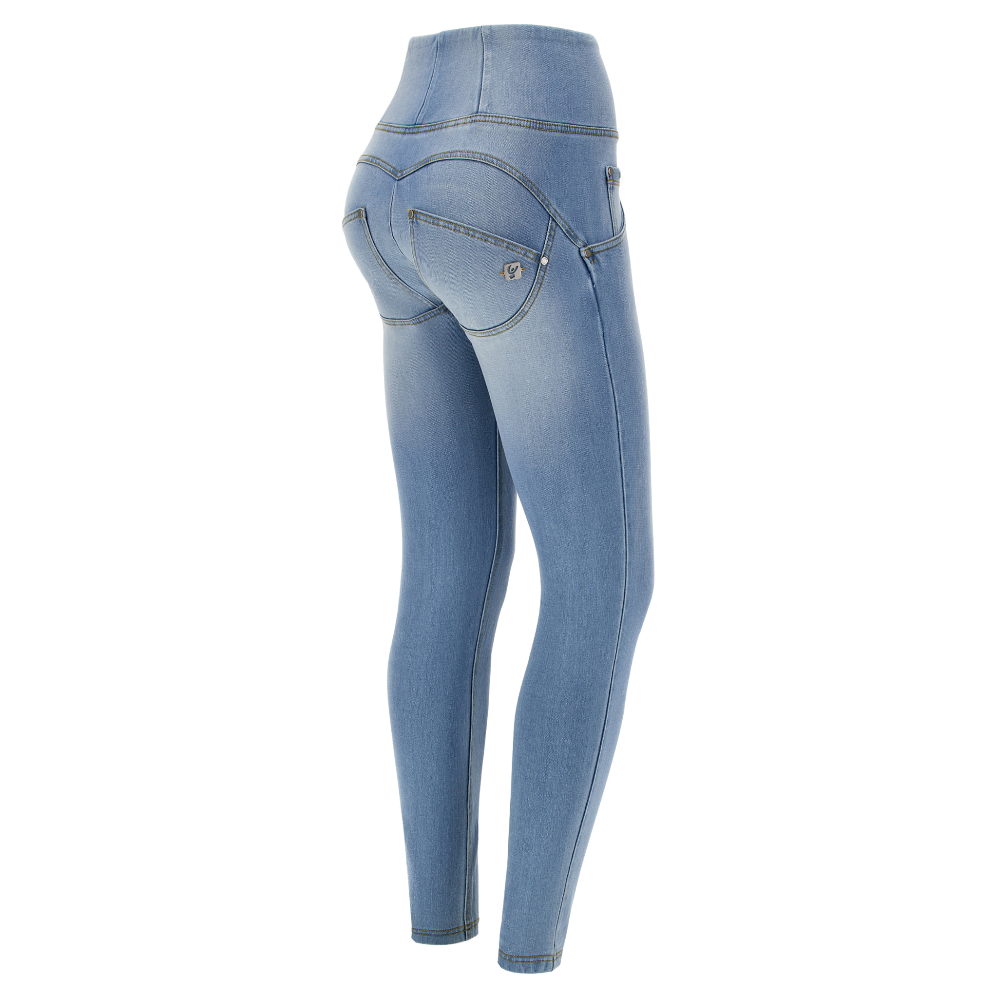 Jeans push up WR.UP® superskinny con vita alta in denim navetta con strappi