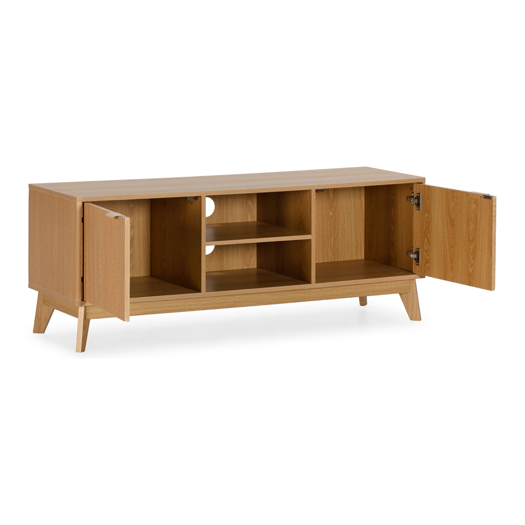 Mueble Tv Oporto 2 puertas 2 huecos efecto Roble