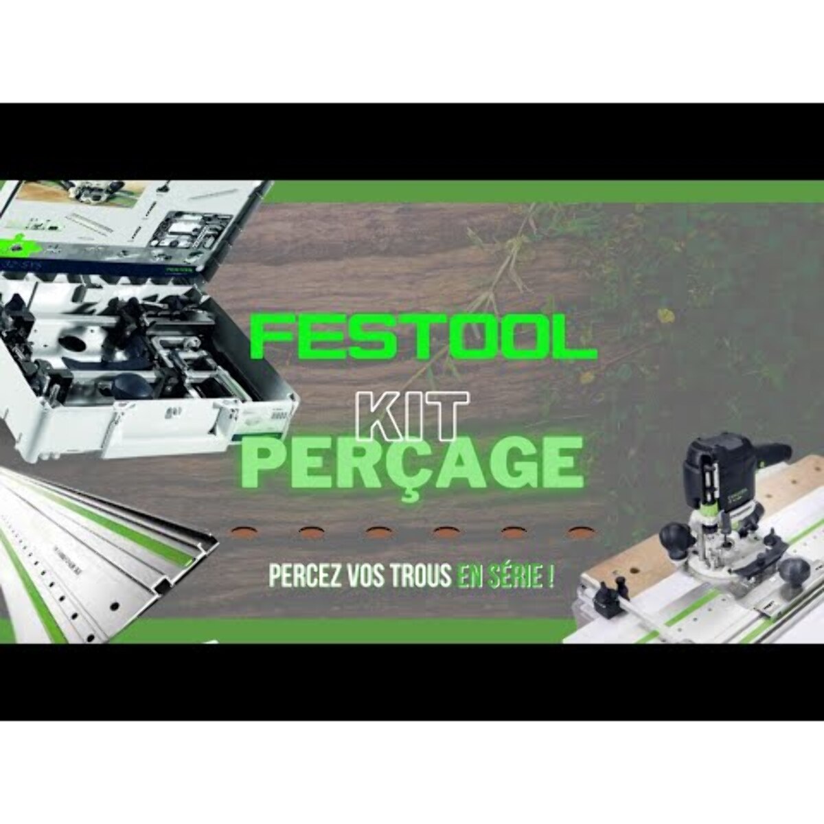 Kit pour le perçage de pistes perforées - FESTOOL - LR 32-SYS pour OF 900, OF 1000, OF 1010, OF 1400 - 576799